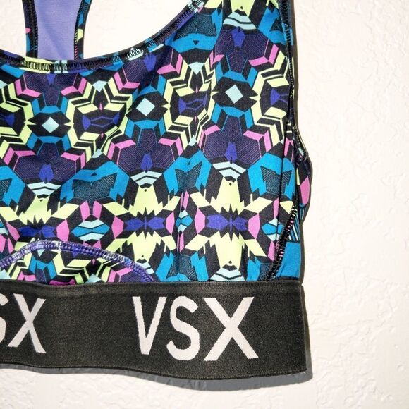 Victoria’s Secret VSX Neon Geometric Print Sports Bra Size Small - Picture 2 of 5